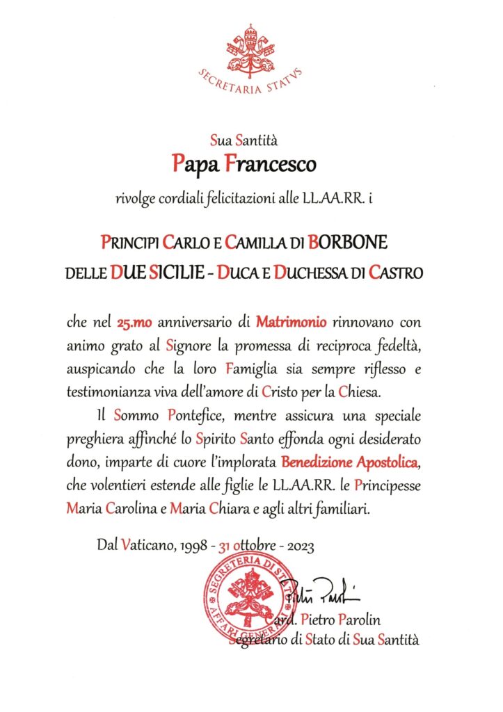 Benedizione di Papa Francesco